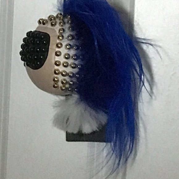 FENDI Karlito - Made in Italy - Karl Lagerfeld Studded Key Holder Bag Charm New! - Picture 7 of 16